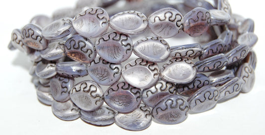 Tear Oval Pressed Glass Beads, (21350 23202), Glass, Czech Republic