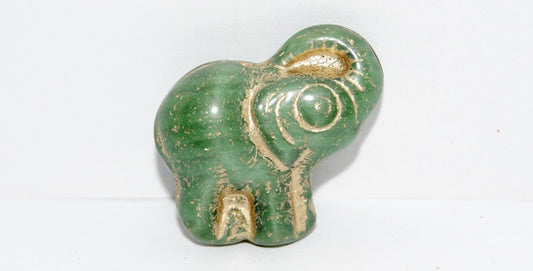 Elephant Animal Pressed Glass Beads, (56100 54202), Glass, Czech Republic
