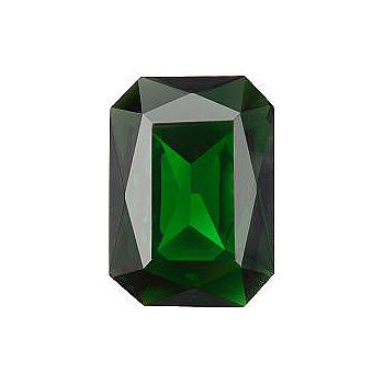Octagon Faceted Pointed Back (Doublets) Crystal Glass Stone, Green 4 Transparent With Chrome (50730-Chr), Czech Republic