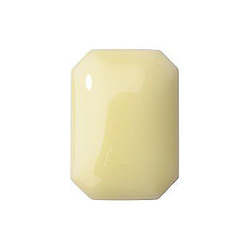 Octagon Cabochons Flat Back Crystal Glass Stone, Yellow 1 Opaque (71100-C), Czech Republic