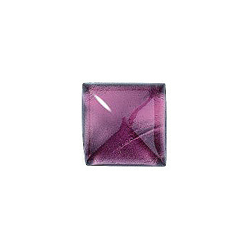 Square Cabochons Flat Back Crystal Glass Stone, Violet 16 With Silver (20069), Czech Republic