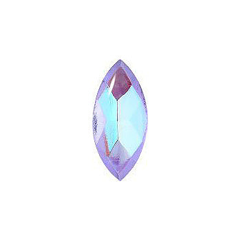 Navette Cabochons Pointed Back Crystal Glass Stone, Violet 19 Transparent With Ab (20210-Abb), Czech Republic