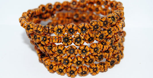 Hawaii Flower Pressed Glass Beads, (81240 46769), Glass, Czech Republic