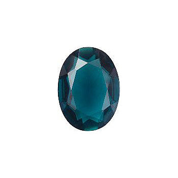 Oval Faceted Pointed Back (Doublets) Crystal Glass Stone, Blue 13 Transparent (60070-K), Czech Republic