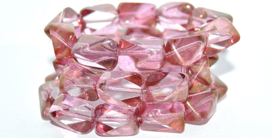 Table Cut Meteorite Beads, Crystal Luster Red Full Coated (30 14495), Glass, Czech Republic