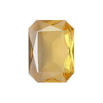 Octagon Faceted Pointed Back (Doublets) Crystal Glass Stone, Yellow 5 Transparent (10040), Czech Republic