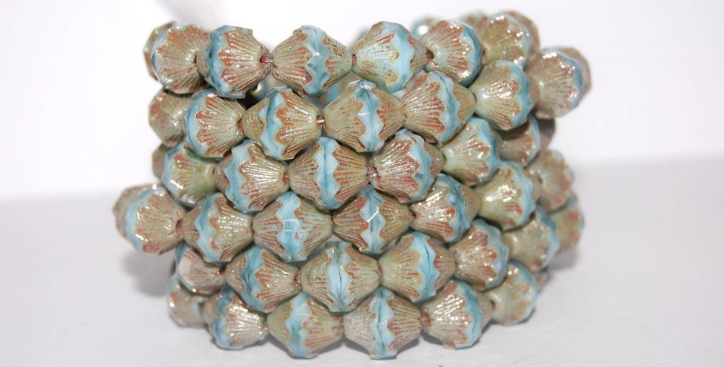 Lantern Fire Polished Glass Beads, (66010 43400), Glass, Czech Republic