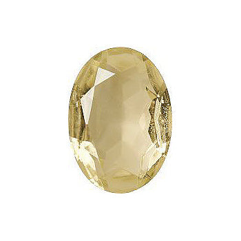 Oval Faceted Pointed Back (Doublets) Crystal Glass Stone, Yellow 9 Transparent (10000), Czech Republic