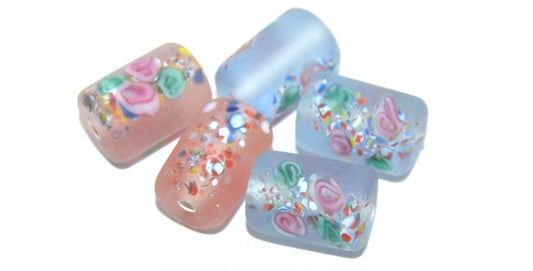 Czech Glass Hand Made Roller Tube Lampwork Beads, (L), Glass, Czech Republic