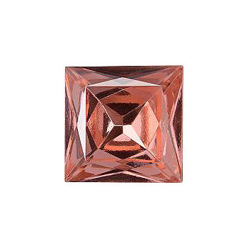 Square Faceted Pointed Back (Doublets) Crystal Glass Stone, Pink 14 Transparent With Aluminium (70120-L-Al), Czech Republic