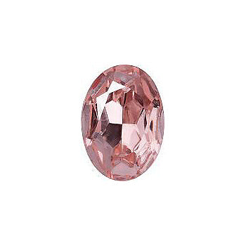 Oval Faceted Pointed Back (Doublets) Crystal Glass Stone, Pink 9 Transparent With Aluminium (70110-L-Al), Czech Republic