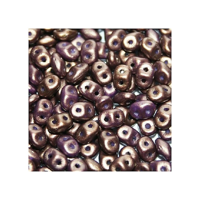 Matubo Superduo 2-hole czech pressed glass beads Gold Shine Dark Purple Glass Czech Republic