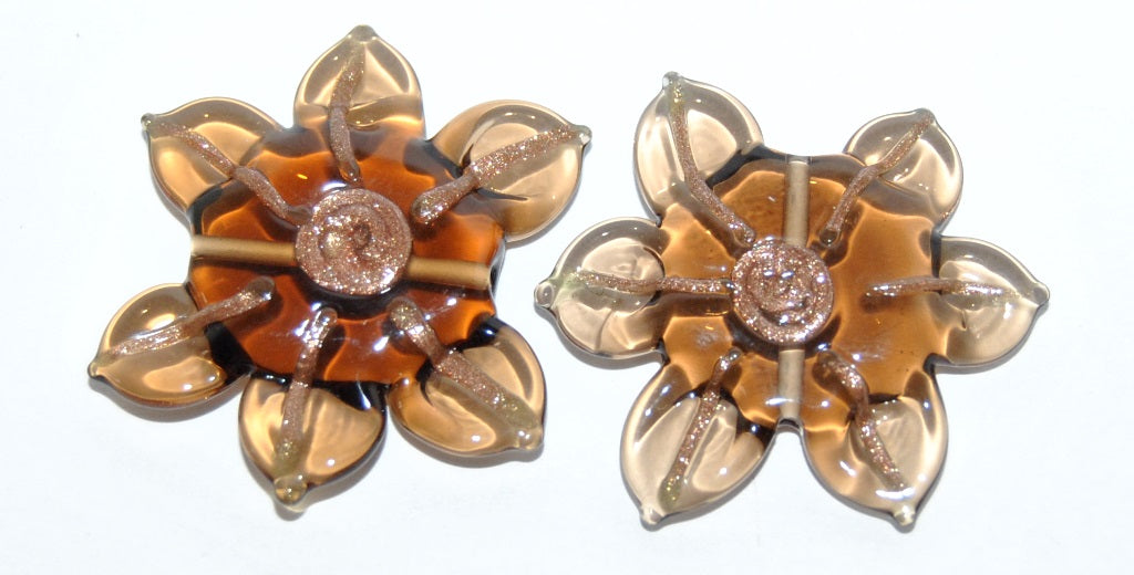 Czech Glass Hand Made Flower Lampwork Beads, (3432 D), Glass, Czech Republic