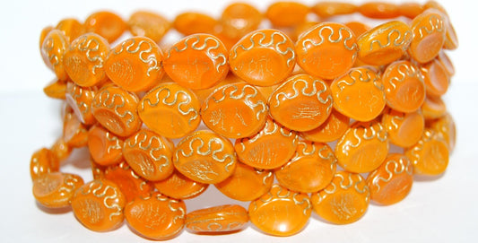 Tear Oval Pressed Glass Beads, (81250 54202), Glass, Czech Republic