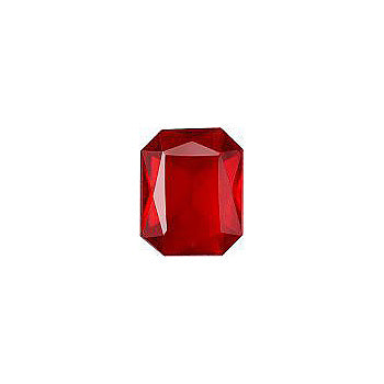 Octagon Faceted Pointed Back (Doublets) Crystal Glass Stone, Red 5 Transparent (90080), Czech Republic