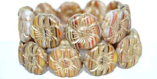 6-Petal Flower Pressed Glass Beads, (95810 54202), Glass, Czech Republic