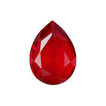 Pear Faceted Pointed Back (Doublets) Crystal Glass Stone, Red 2 Transparent (90080-L), Czech Republic