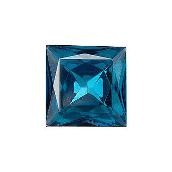 Square Faceted Pointed Back (Doublets) Crystal Glass Stone, Blue 7 Transparent With Chrome (60030-Chr), Czech Republic