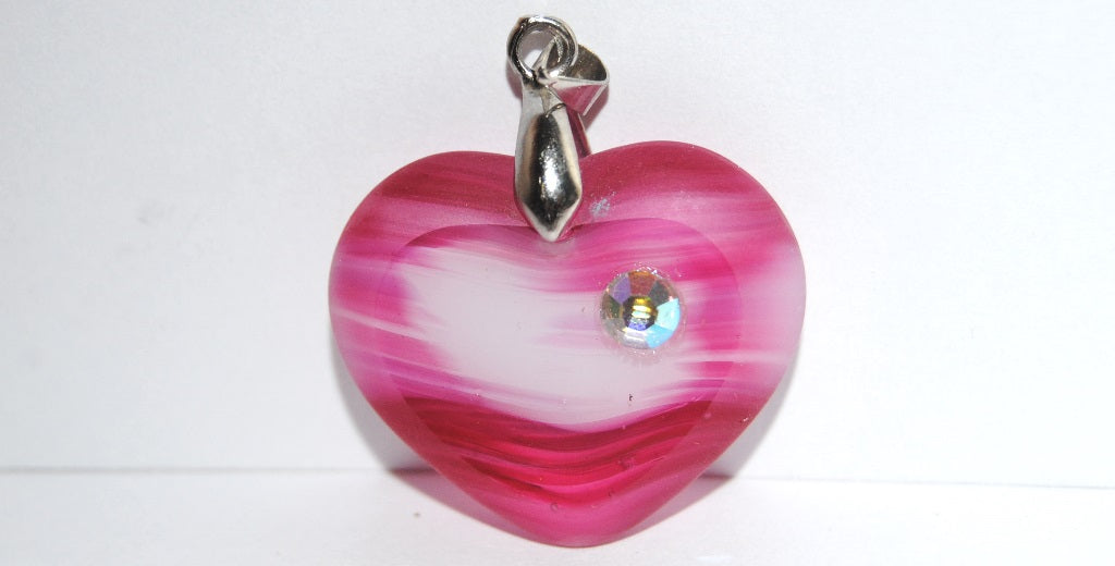 Table Cut Heart Beads Pendant, Ppb 75014 Matte (Ppb 75014 M), Glass, Czech Republic