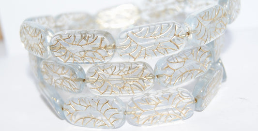 Rectangle With Ornament Pressed Glass Beads, (1000 54202), Glass, Czech Republic