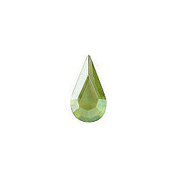 Pear Faceted Pointed Back (Doublets) Crystal Glass Stone, Light Green 3 Transparent With Honey (50230-Ho), Czech Republic