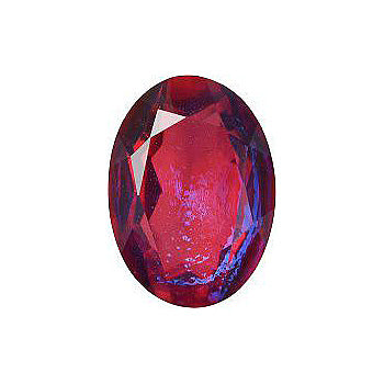 Oval Faceted Pointed Back (Doublets) Crystal Glass Stone, Red 7 Mexico Opals (Mex-34), Czech Republic