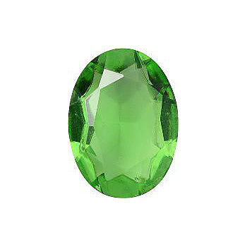 Oval Faceted Pointed Back (Doublets) Crystal Glass Stone, Light Green 5 Transparent (50590), Czech Republic