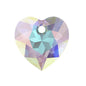 SWAROVSKI CRYSTALS pendant Heart Cut 6432 crystal stone with hole Crystal Ab Glass Austria