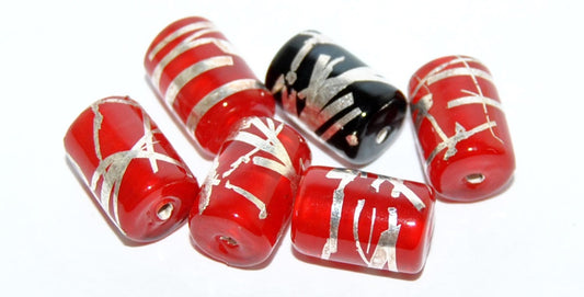 Czech Glass Hand Made Roller Tube Lampwork Beads, (Y), Glass, Czech Republic