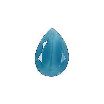 Pear Faceted Pointed Back (Doublets) Crystal Glass Stone, Aqua Blue 13 Milky Colours (64000-60020-K), Czech Republic
