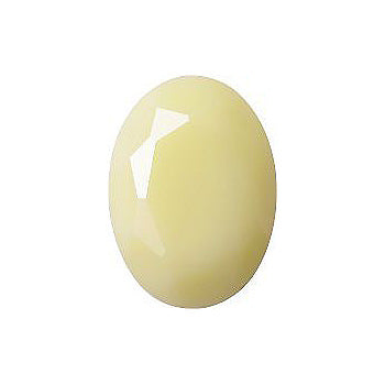 Oval Faceted Pointed Back (Doublets) Crystal Glass Stone, Yellow 9 Opaque (71100-C), Czech Republic