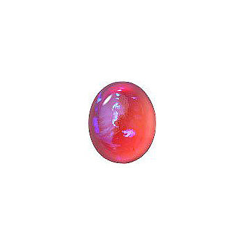 Oval Cabochons Flat Back Crystal Glass Stone, Pink 6 Mexico Opals (Mex-8), Czech Republic