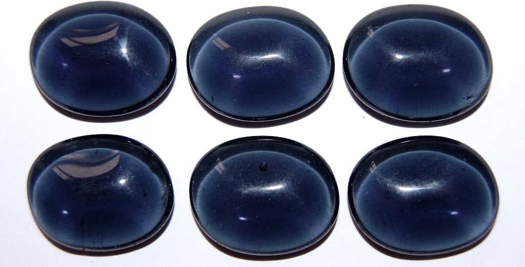 Cabochon Oval Flat Back, (), Glass, Czech Republic