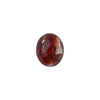 Oval Cabochons Flat Back Crystal Glass Stone, Red 6 With Silver (95906), Czech Republic