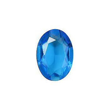 Oval Faceted Pointed Back (Doublets) Crystal Glass Stone, Blue 11 Transparent (60040), Czech Republic