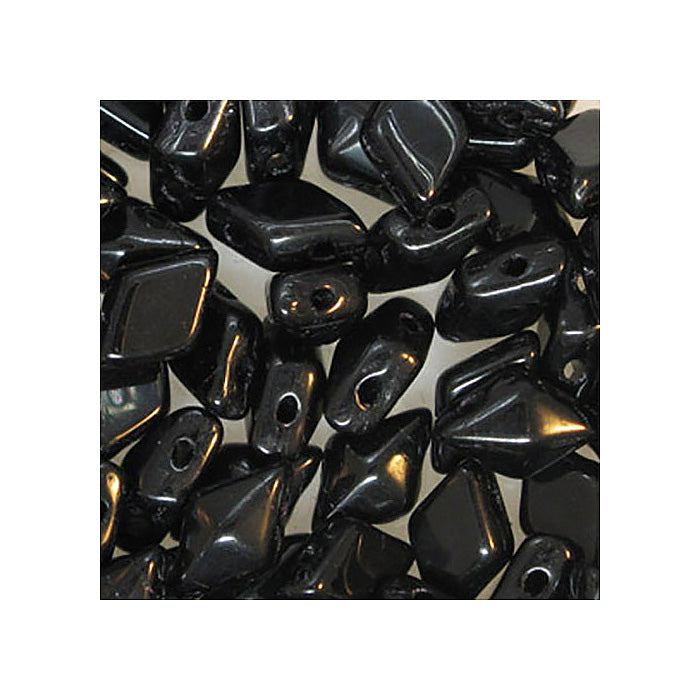 DIAMONDUO glass two-hole beads rhombus gemduo Black Glass Czech Republic