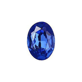 Oval Faceted Pointed Back (Doublets) Crystal Glass Stone, Blue 6 Transparent With Aluminium (30040-Al), Czech Republic