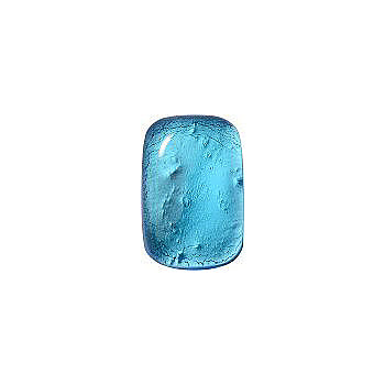 Rounded Octagon Cabochons Flat Back Crystal Glass Stone, Aqua Blue 4 With Silver (60039), Czech Republic