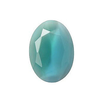 Oval Faceted Pointed Back (Doublets) Crystal Glass Stone, Aqua Blue 5 Milky Colours (04030-60710-K), Czech Republic