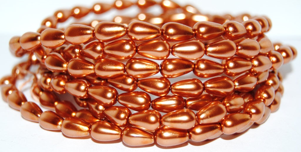 Pear Drop Pressed Glass Beads, 70016 (70016), Glass, Czech Republic