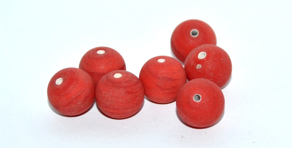 Czech Glass Hand Made Round Lampwork Beads, (P), Glass, Czech Republic