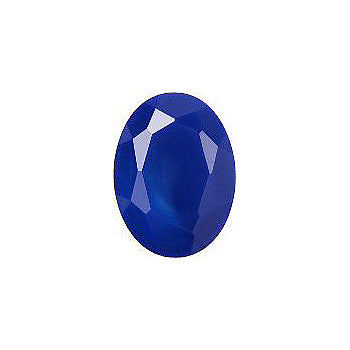 Oval Faceted Pointed Back (Doublets) Crystal Glass Stone, Blue 3 Opaque (34030), Czech Republic