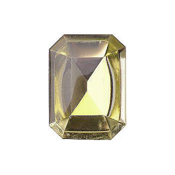 Octagon Cabochons Pointed Back Crystal Glass Stone, Yellow 5 Transparent With Aluminium (10010-Al), Czech Republic