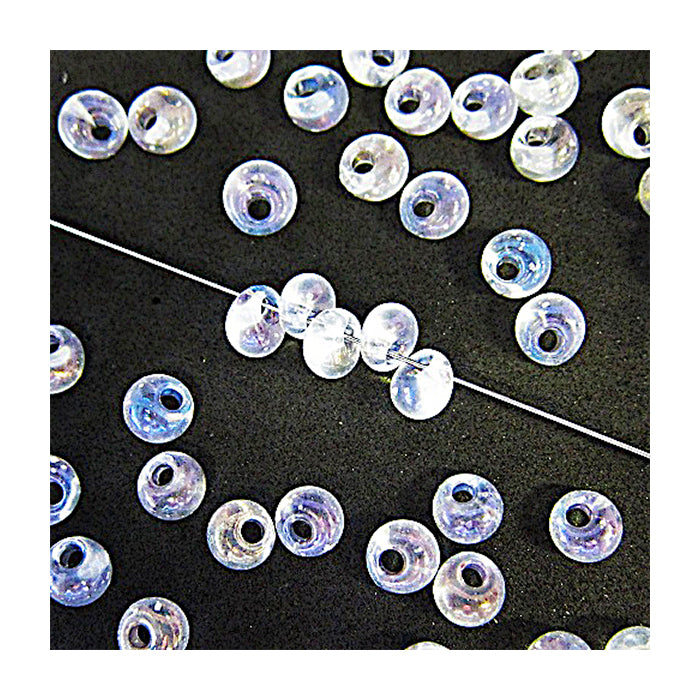 PRECIOSA seed beads drops rocailles (like MAGATAMA beads) Crystal Ab Glass Czech Republic