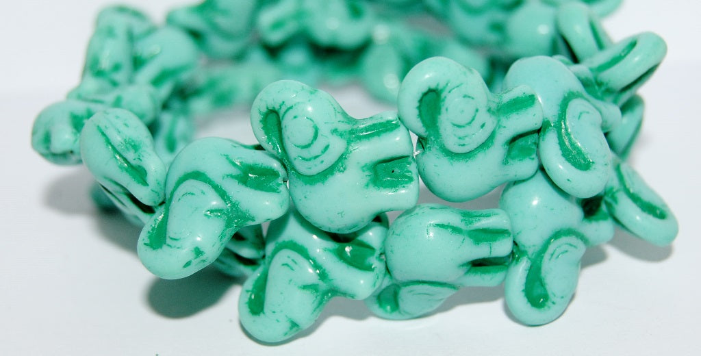 Elephant Animal Pressed Glass Beads, (63130Mix 46450), Glass, Czech Republic