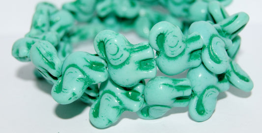 Elephant Animal Pressed Glass Beads, (63130Mix 46450), Glass, Czech Republic