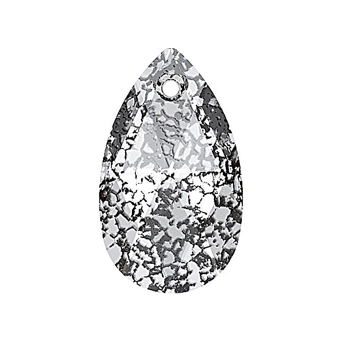 SWAROVSKI CRYSTALS pendant pear-shaped 6106 crystal stone with hole Crystal Black Patina Glass Austria