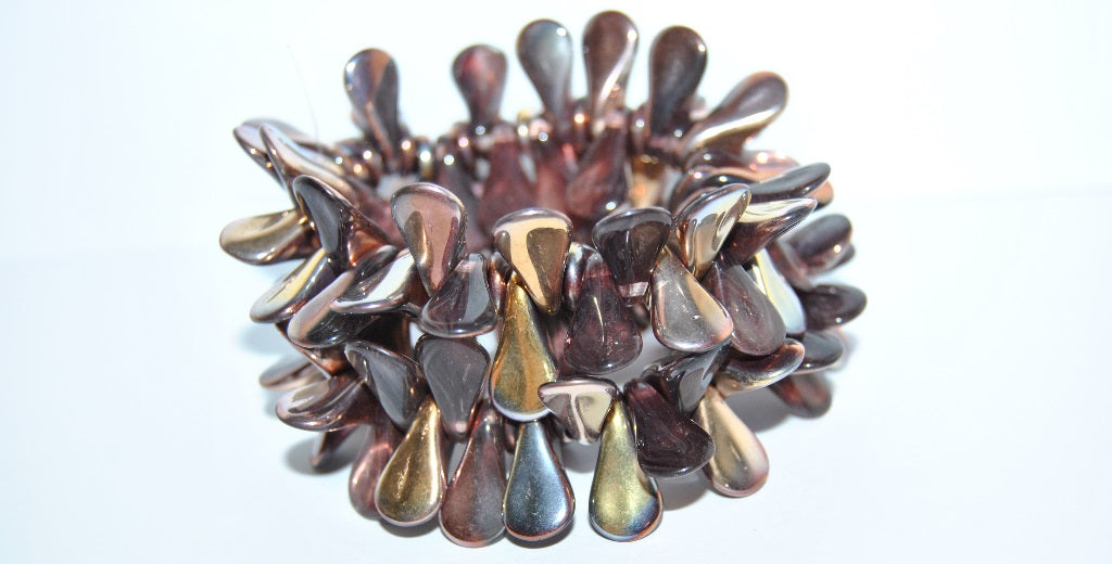 Czech Glass Pressed Beads Ears Petal, Transparent Light Amethyst 27101 (20020 27101), Glass, Czech Republic