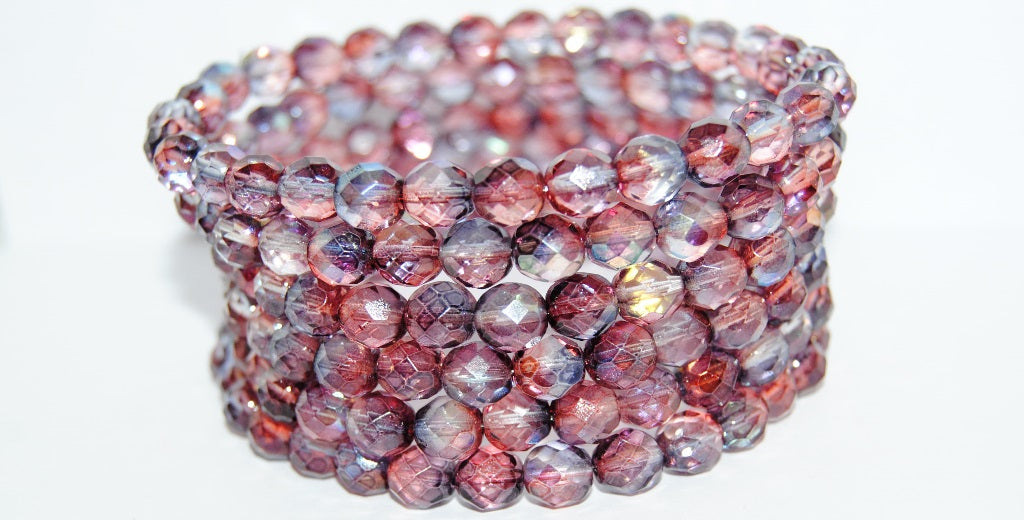 Fire Polished Round Faceted Beads, 48121 (48121), Glass, Czech Republic