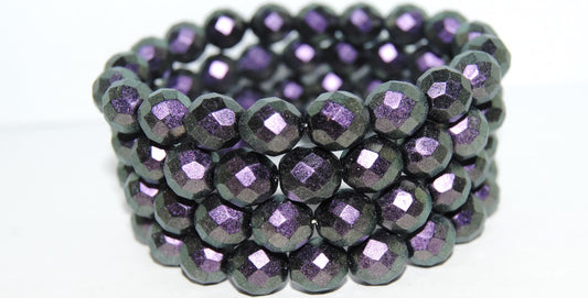 Fire Polished Round Faceted Beads, Black 94101 (23980 94101), Glass, Czech Republic